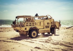 beige military truck