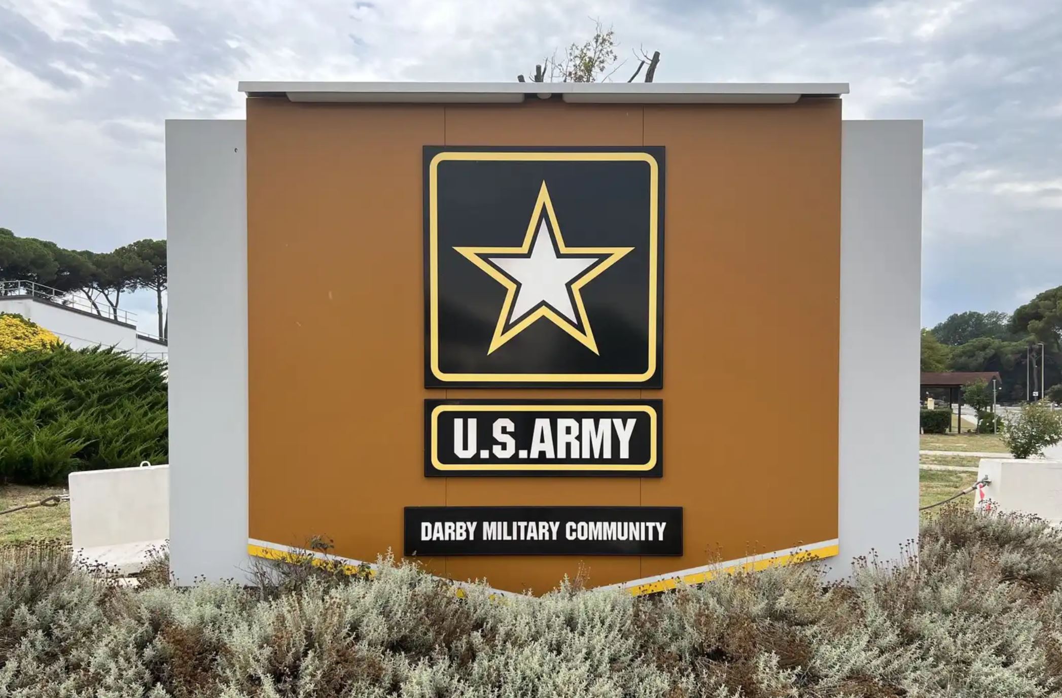 The main entrance to Camp Darby, Italy.