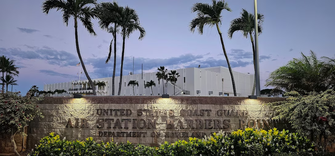 The entrance to Coast Guard Air Station Barbers Point, Hawaii.