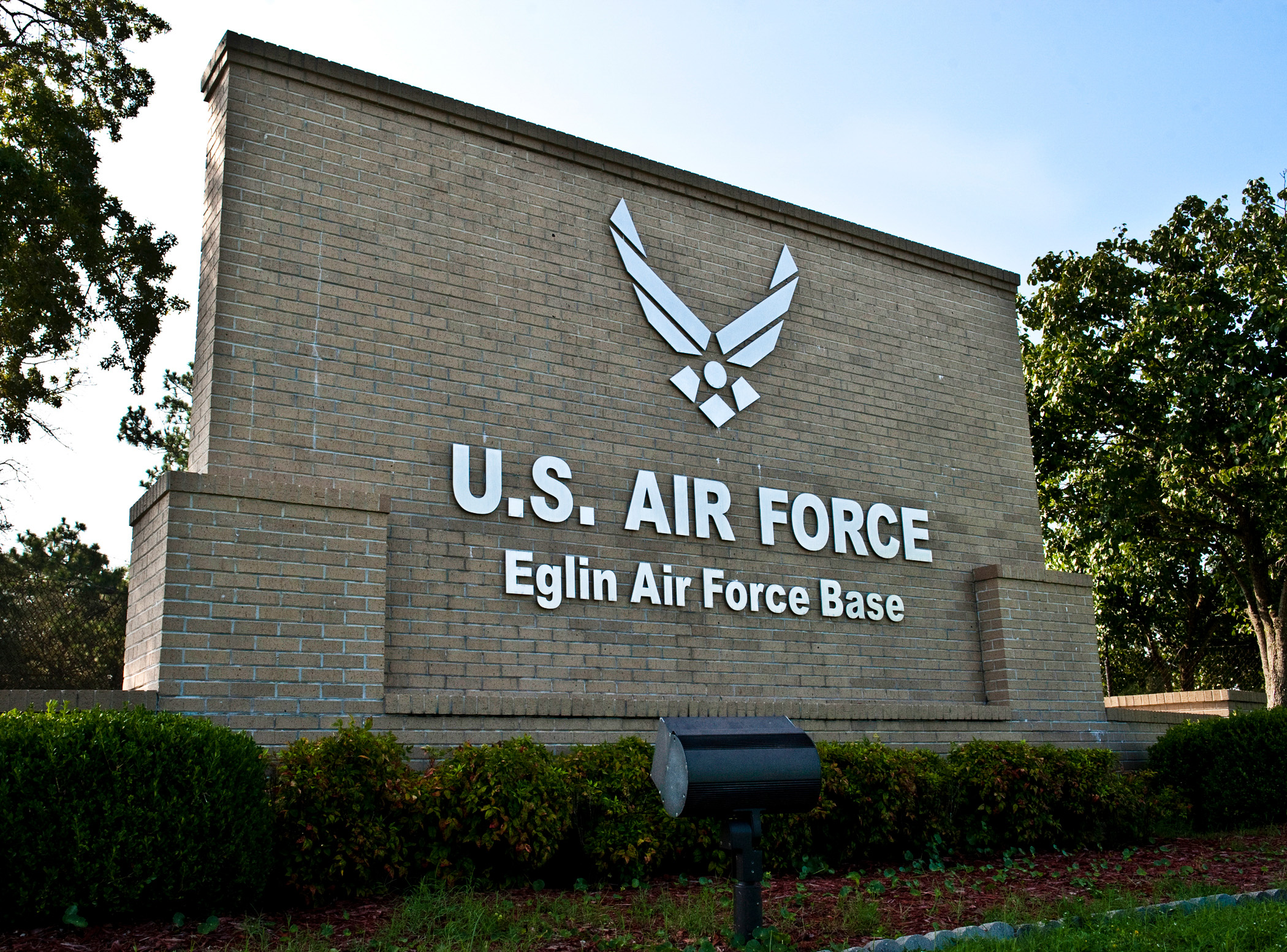 The entrance sign at Eglin Air Force Base, Florida (2011).