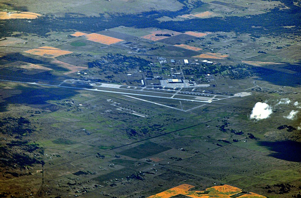 An aerial view of Fairchild Air Force Base (2013).