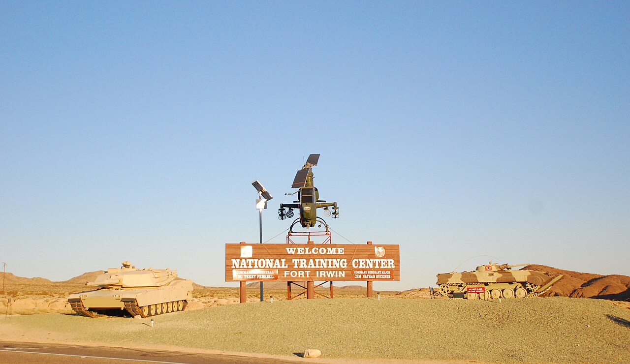 The welcome sign at Fort Irwin National Training Center (2011).
