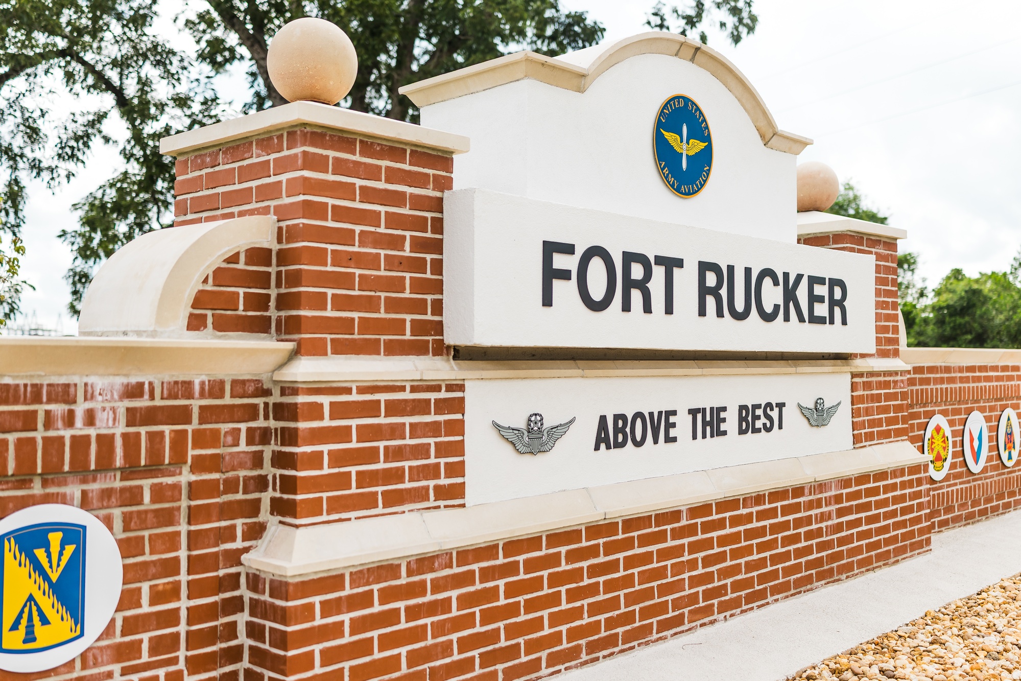 The Fort Rucker entrance sign, Alabama (2025).