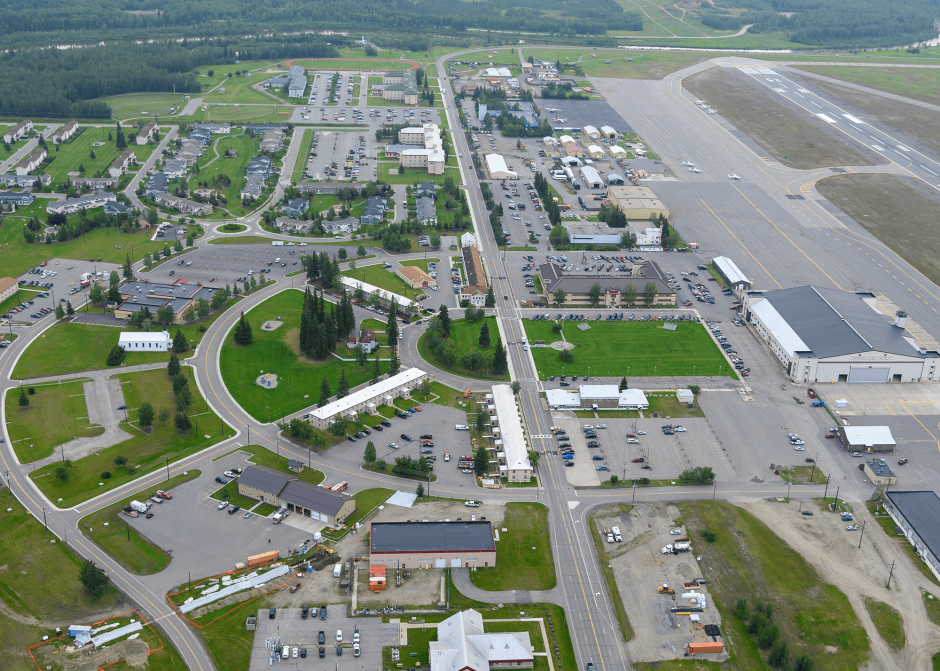 An aerial view of Fort Wainwright.