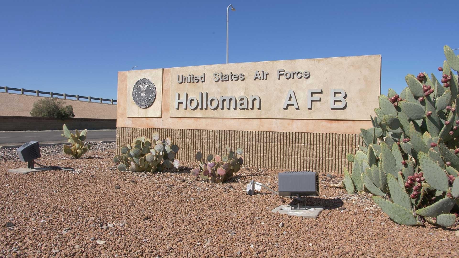 The entrance sign at Holloman Air Force Base, New Mexico.