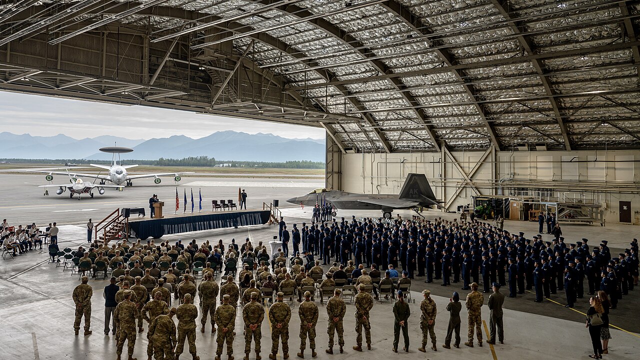 A 3rd Wing ceremony at Joint Base Elmendorf-Richardson, Alaska (2022).