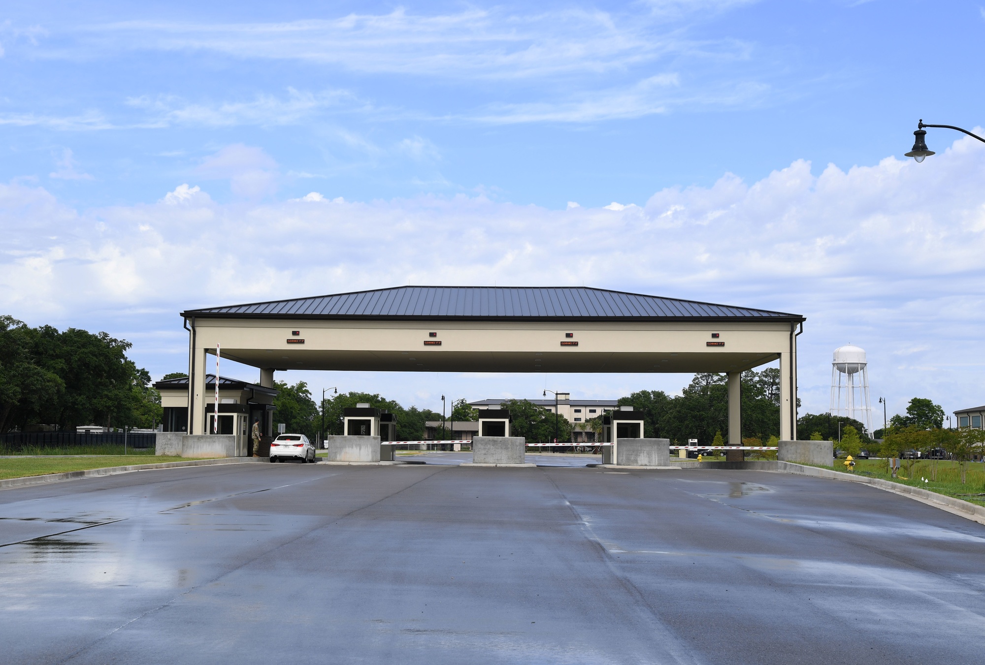 The completed Division Street gate at Keesler Air Force Base, Mississippi (2022).