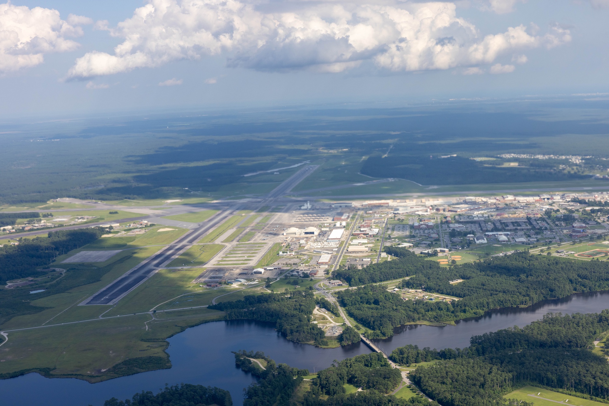 An aerial view of MCAS Cherry Point (2023).