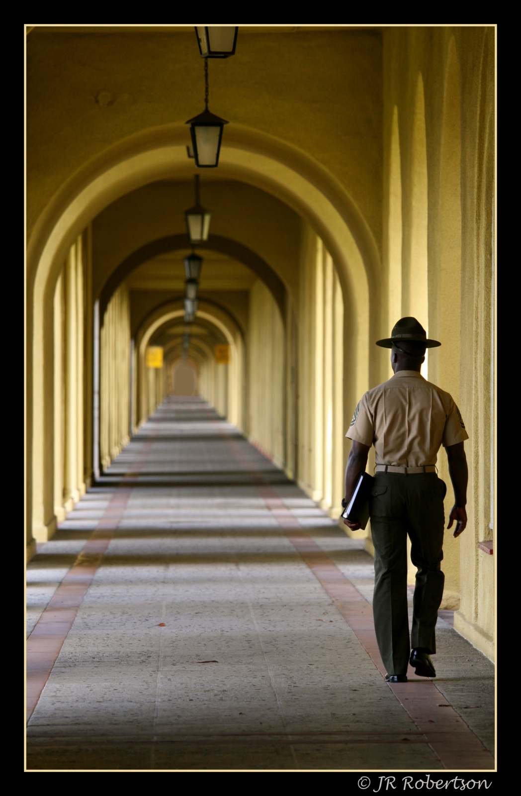 A drill instructor in the arcades at Marine Corps Recruit Depot San Diego (2007).