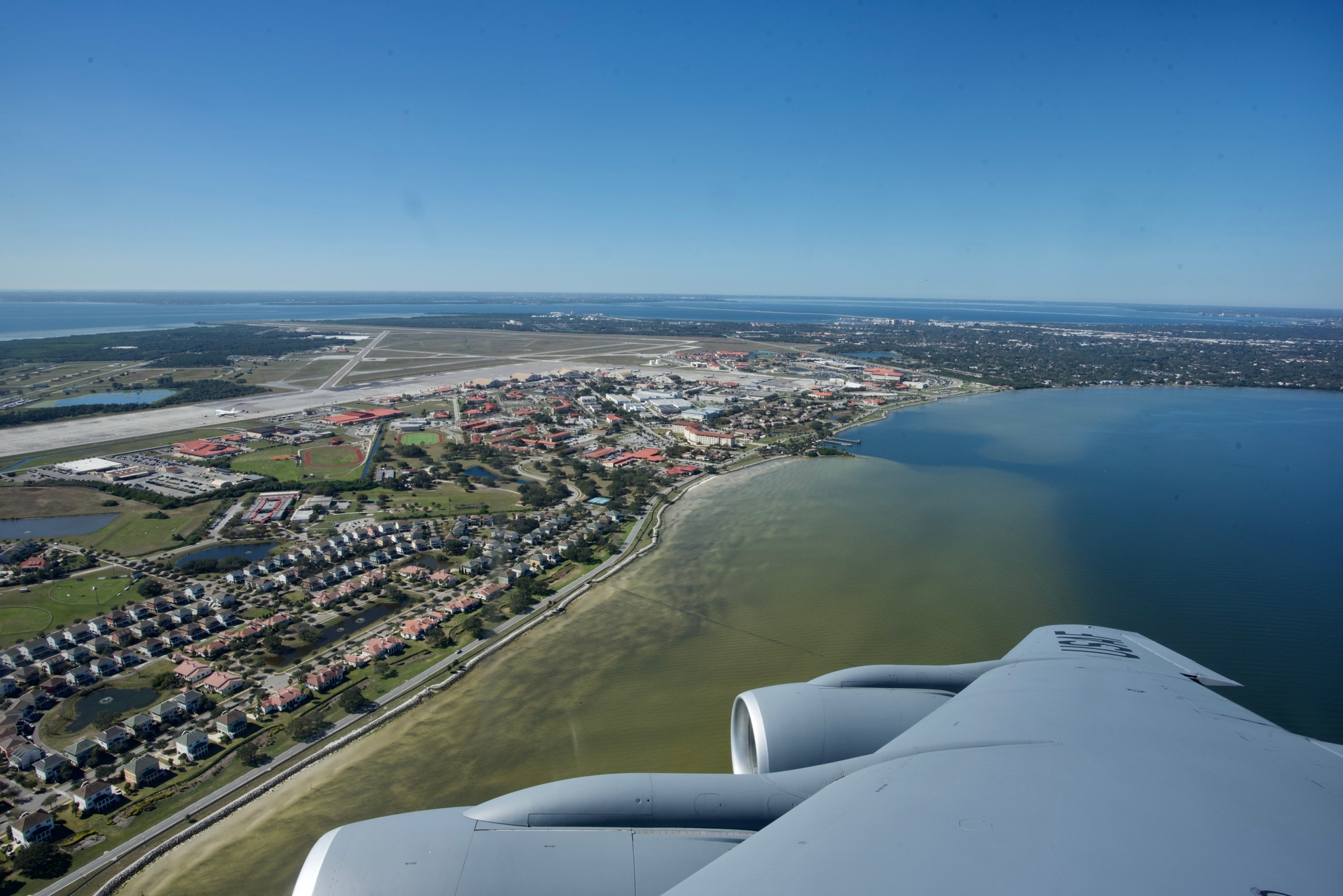 MacDill Air Force Base beside Tampa Bay (2021).