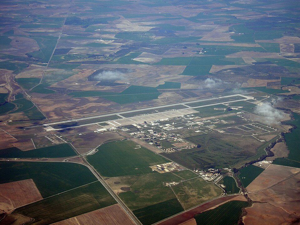 An aerial view of Morón Air Base, Spain (2009).