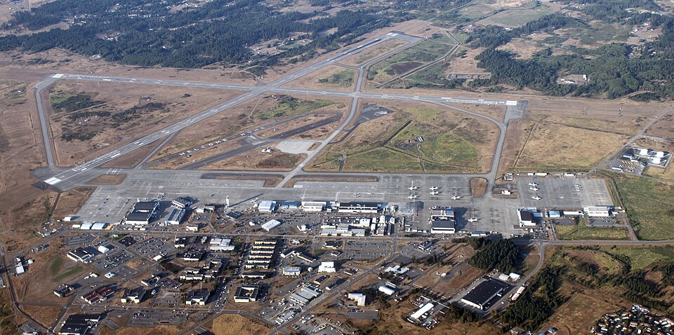 An aerial view of NAS Whidbey Island (2009).