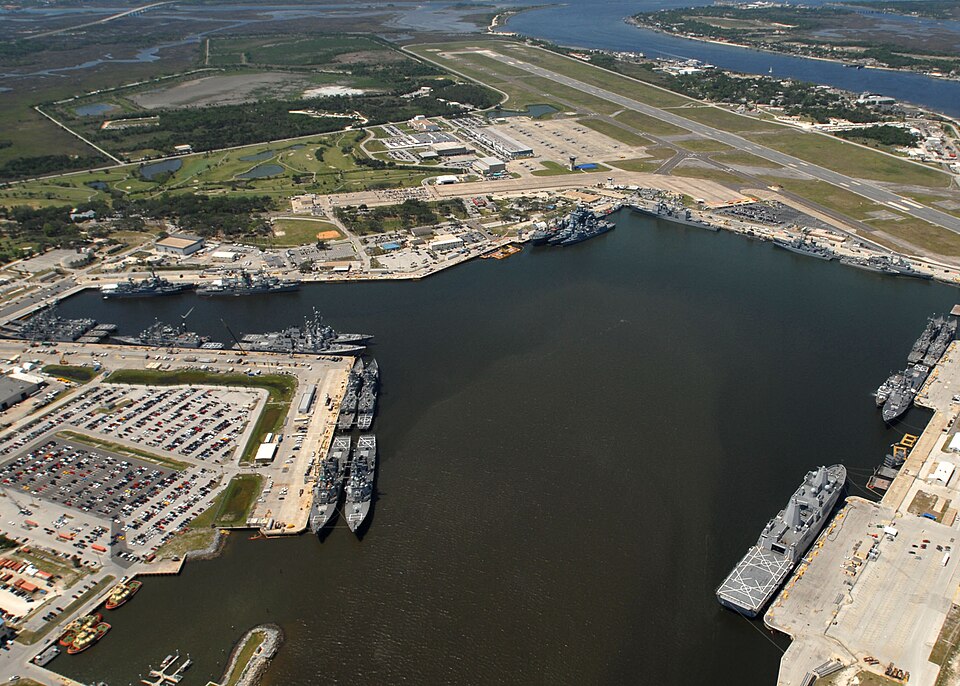 Ships moored at Naval Station Mayport during Exercise Unitas Gold (2009).