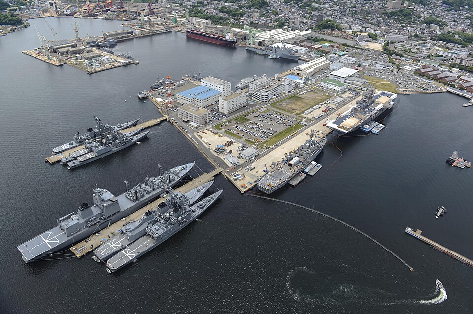 Ships moored at Fleet Activities Sasebo, Japan (2014).