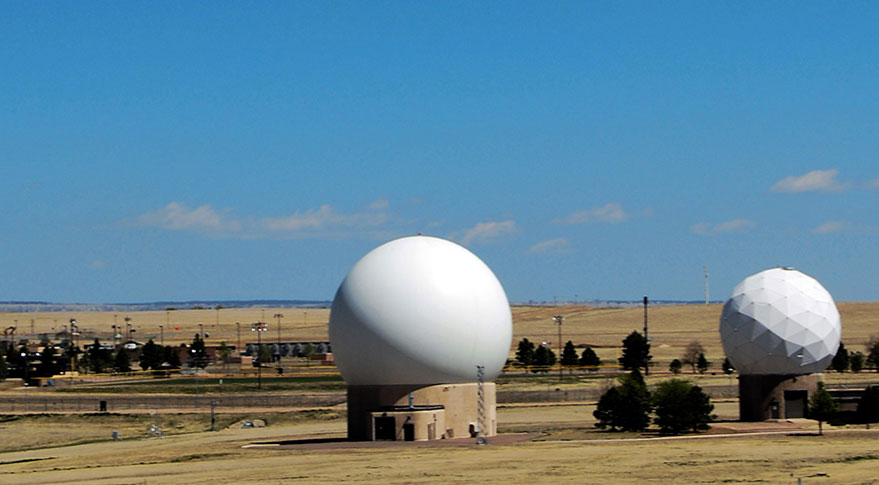 Satellite control radomes at Schriever.