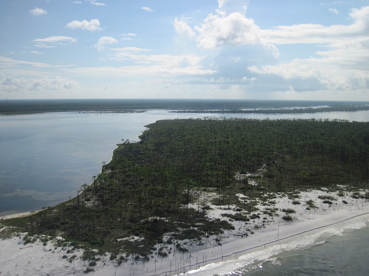 A peninsula at Tyndall Air Force Base, Florida (2010).