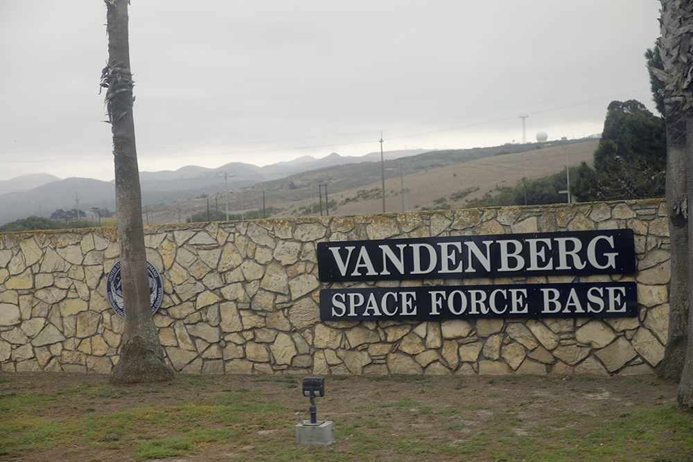 The entrance sign at Vandenberg Space Force Base, California (2021).