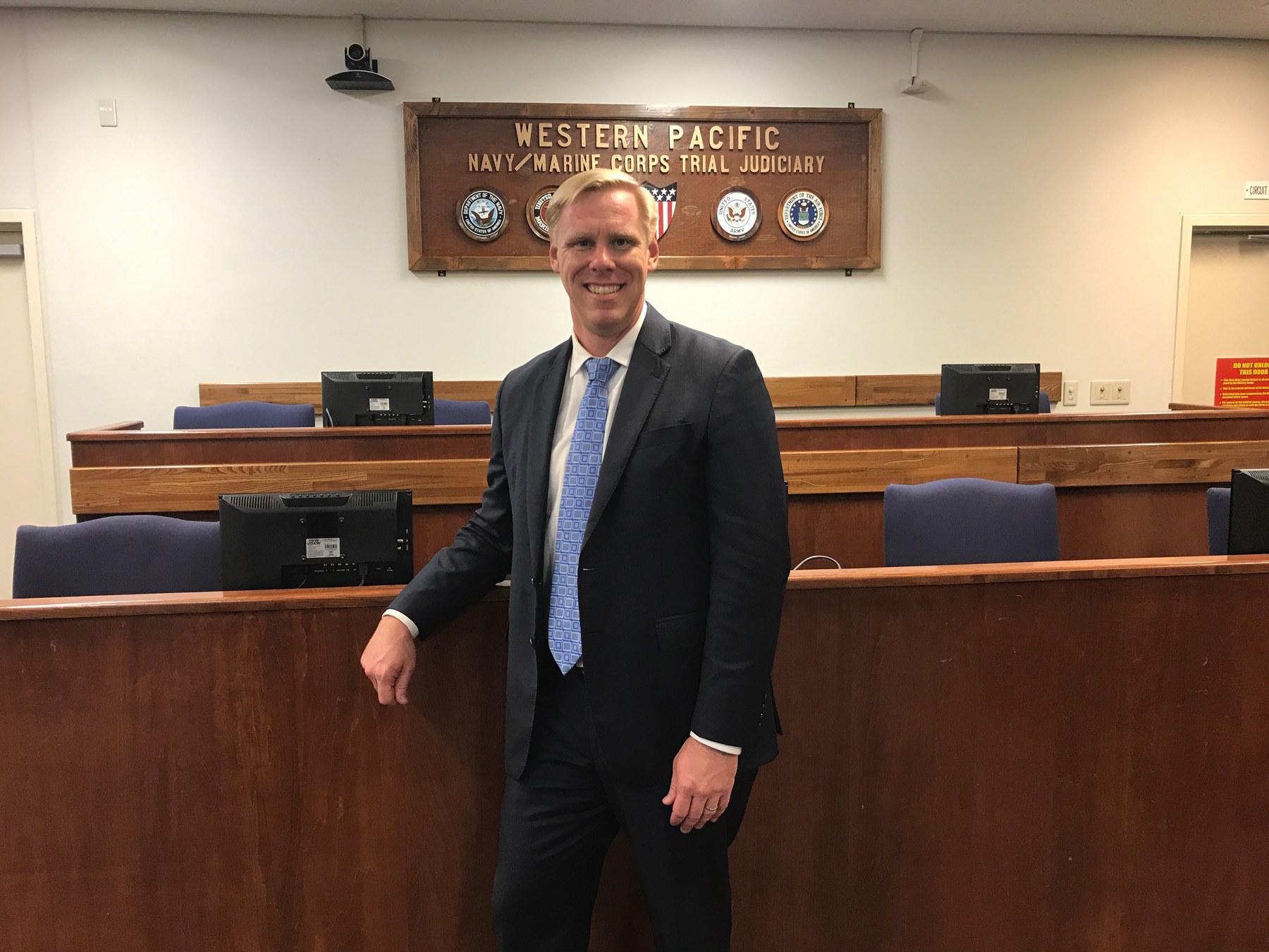 Tim Bilecki in a courtroom.
