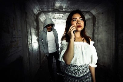 man and woman in tunnel