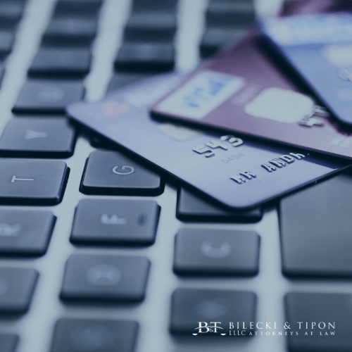 Credit Cards set on a computer