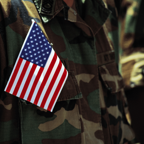 Flag on an American soldier