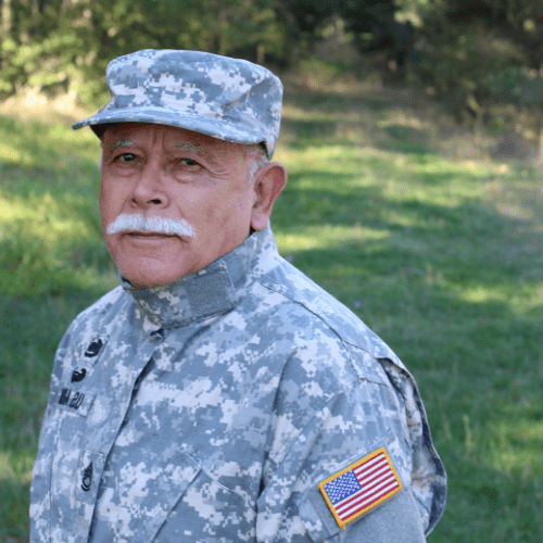A retired military officer in uniform