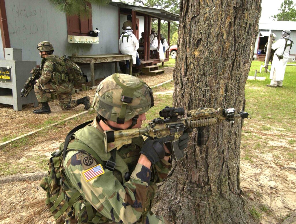 Army men Joint Readiness Training Center (JRTC) Exercise