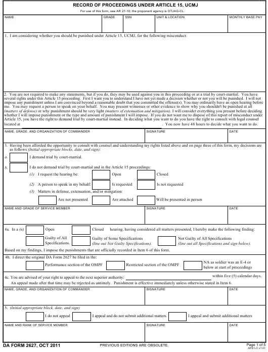 ARTICLE 15 FORM